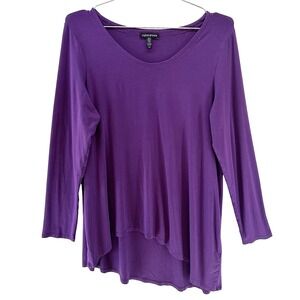 EILEEN FISHER Scoop Neck Long Sleeve‎ Jersey Shirt • Large • Purple